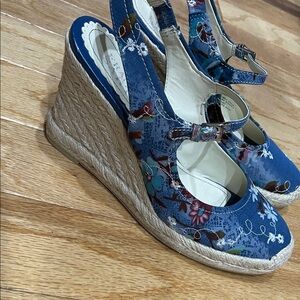 Franco Sarto Blue Floral Espadrilles
